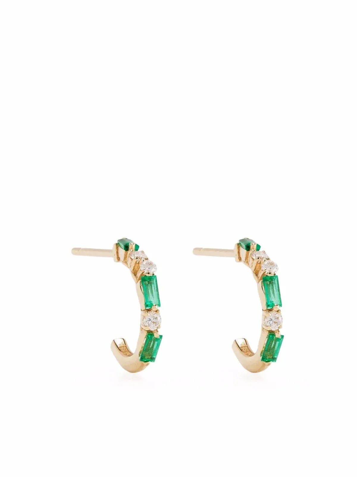Suzanne Kalan 18K イエローゴールド エメラルドとダイヤモンド イヤリング - 画像1