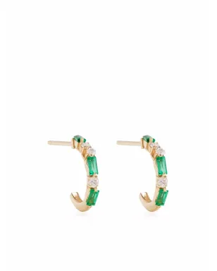Suzanne Kalan 18K イエローゴールド エメラルドとダイヤモンド イヤリング - サムネイル1