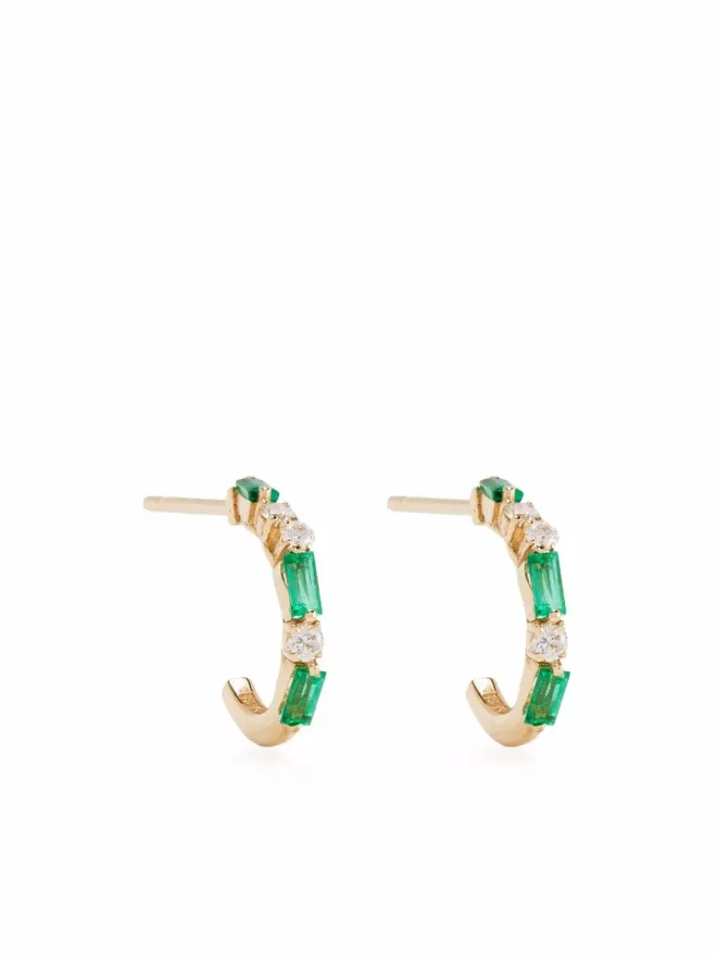 Suzanne Kalan Suzanne Kalan 18K イエローゴールド エメラルドとダイヤモンド イヤリングの商品画像