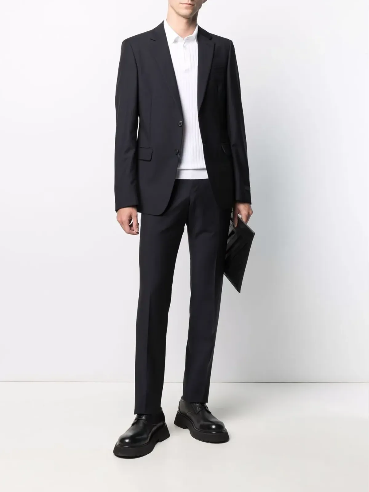 Prada シングルブレスト ヴァージンウール混紳士スーツ - 画像2