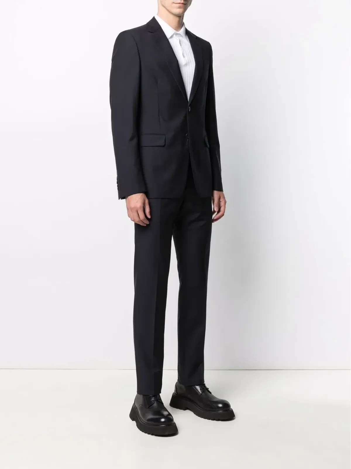 Prada シングルブレスト ヴァージンウール混紳士スーツ - 画像3
