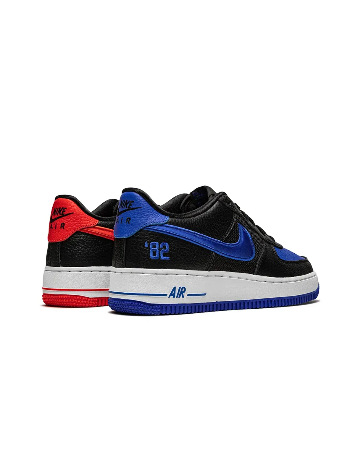 Nike Kids エアフォース1ロー L8 ブラック/チリ/レーサーブルー スニーカー - 画像3