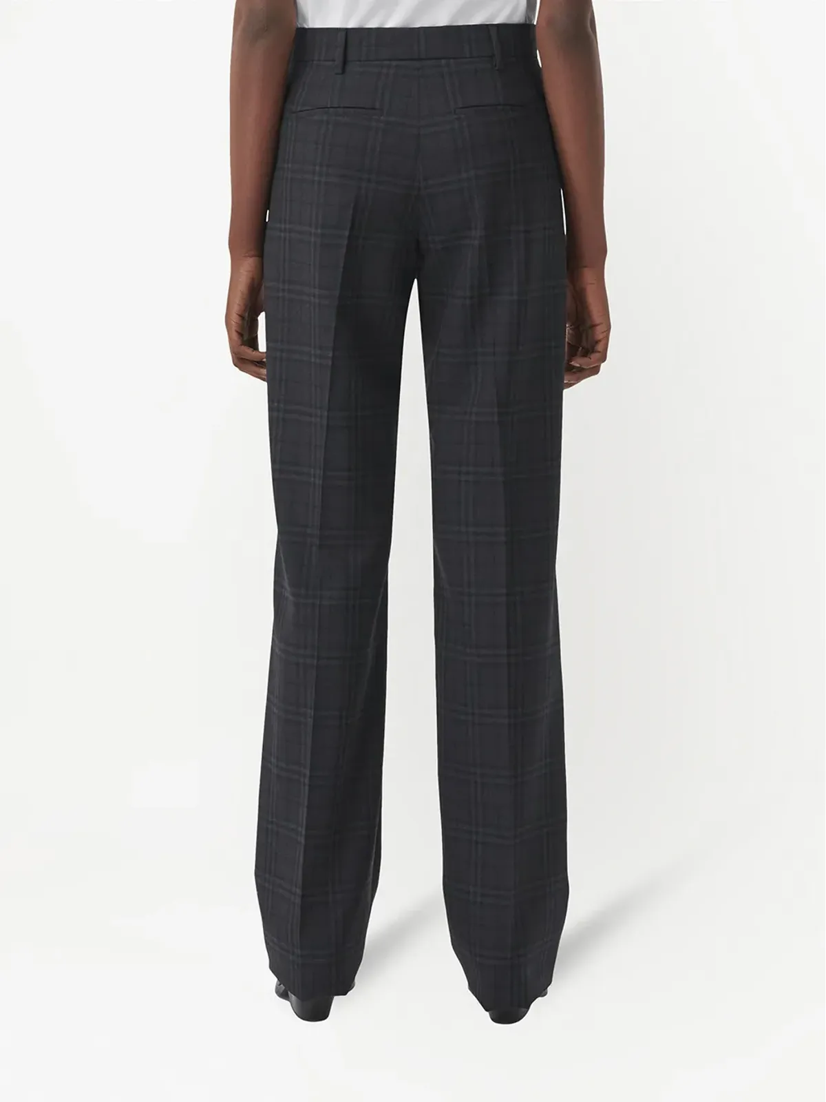 Burberry チェック柄ウールのテーラードパンツ - ブラック - 画像4