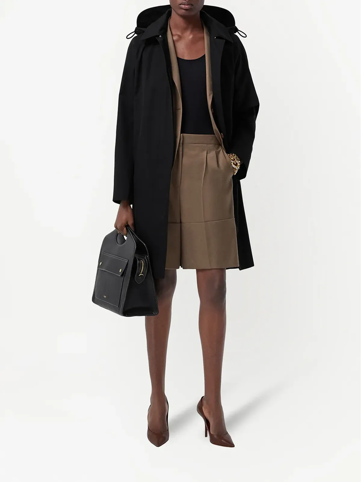 Burberry gabardine hooded car coat - Black - 画像2