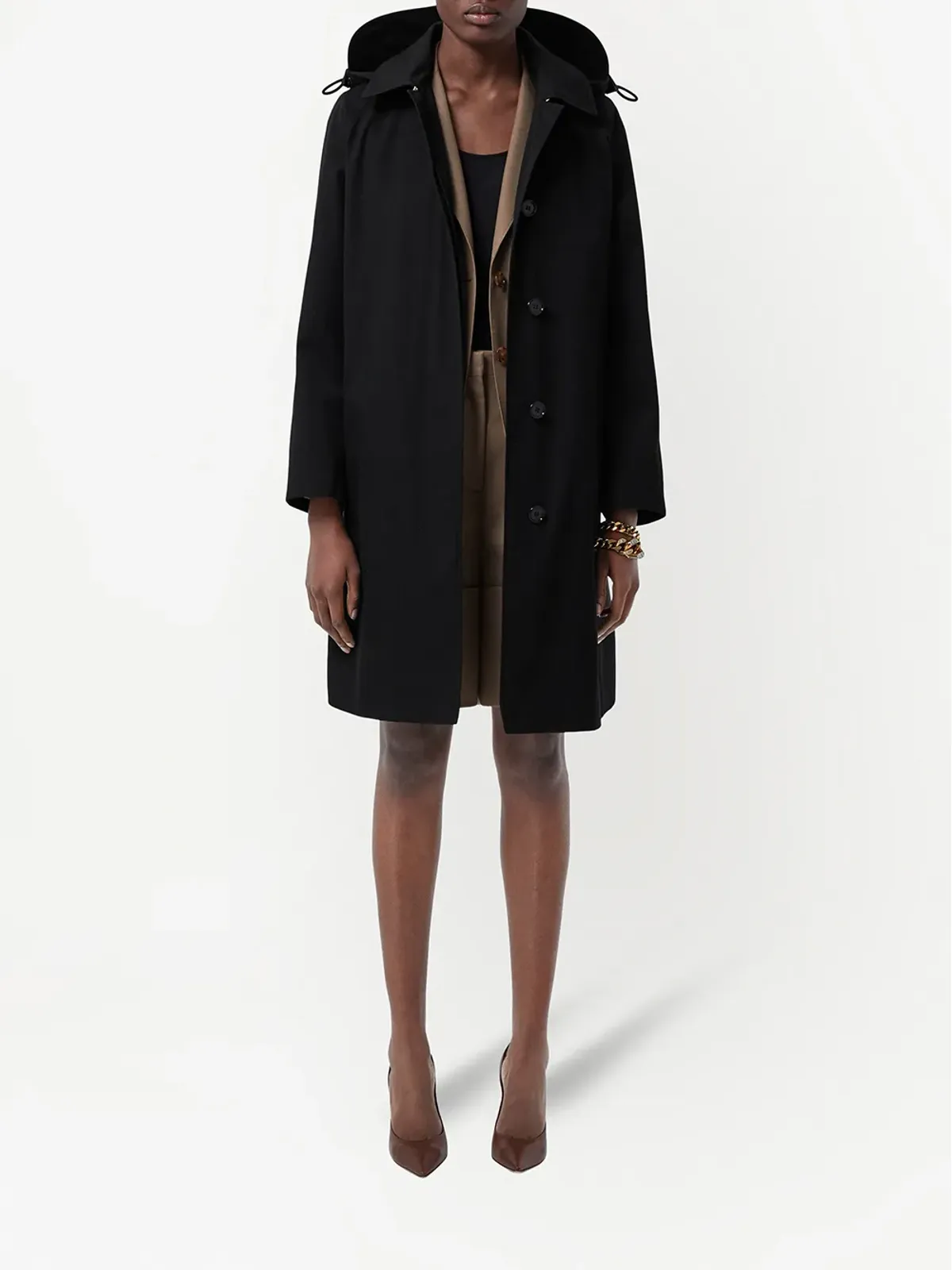 Burberry gabardine hooded car coat - Black - 画像3