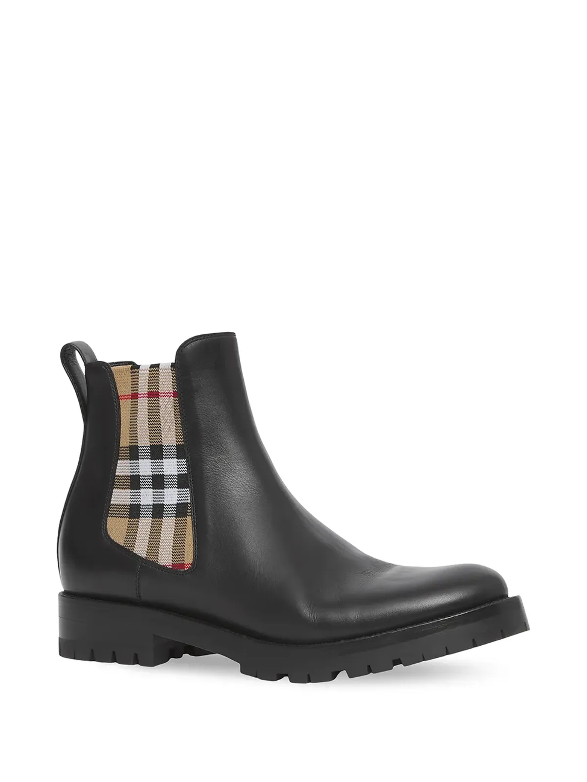 Burberry チェルシー チェックパネル ブーツ ブラック - 画像2