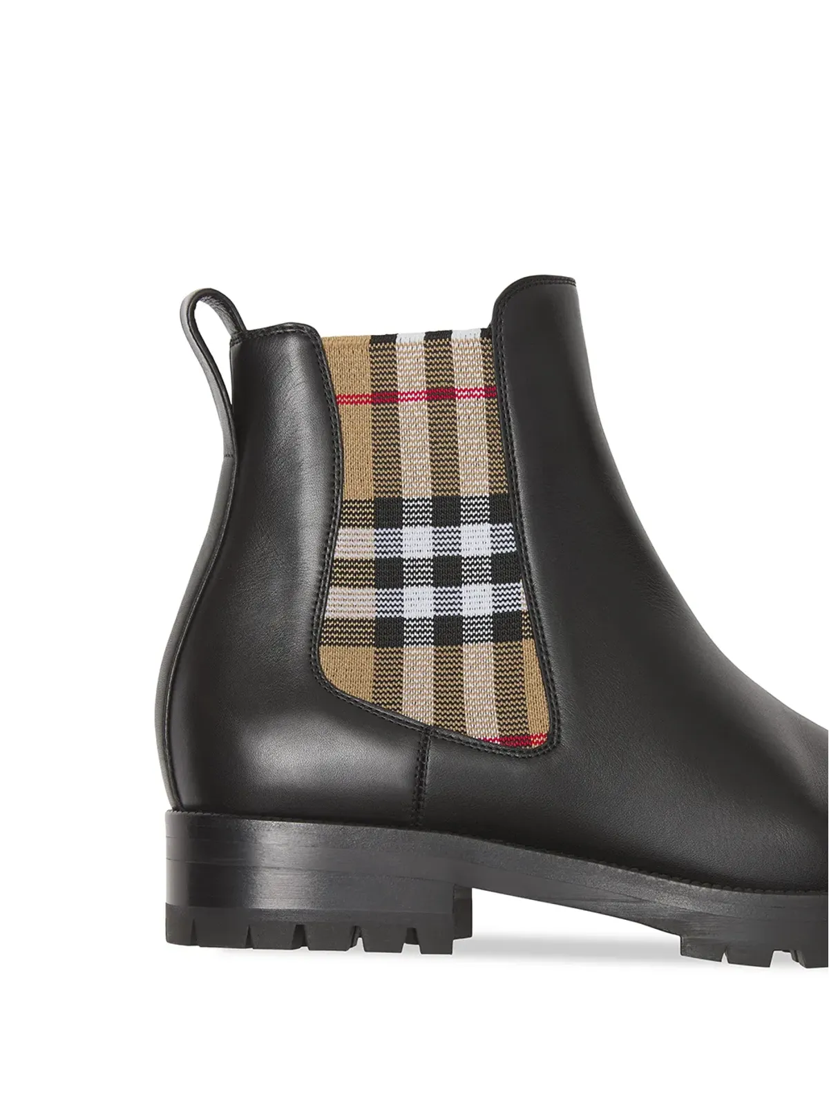 Burberry チェルシー チェックパネル ブーツ ブラック - 画像4