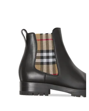 Burberry チェルシー チェックパネル ブーツ ブラック - サムネイル4