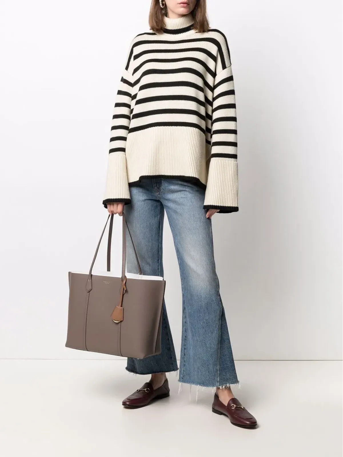 Tory Burch Perry ロゴプリント トートバッグ ブラウン - 画像2