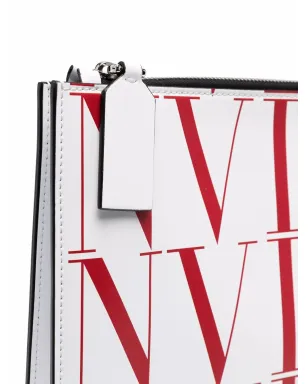 Valentino Garavani VLTN ロゴプリント クラッチバッグ - ホワイト - サムネイル4