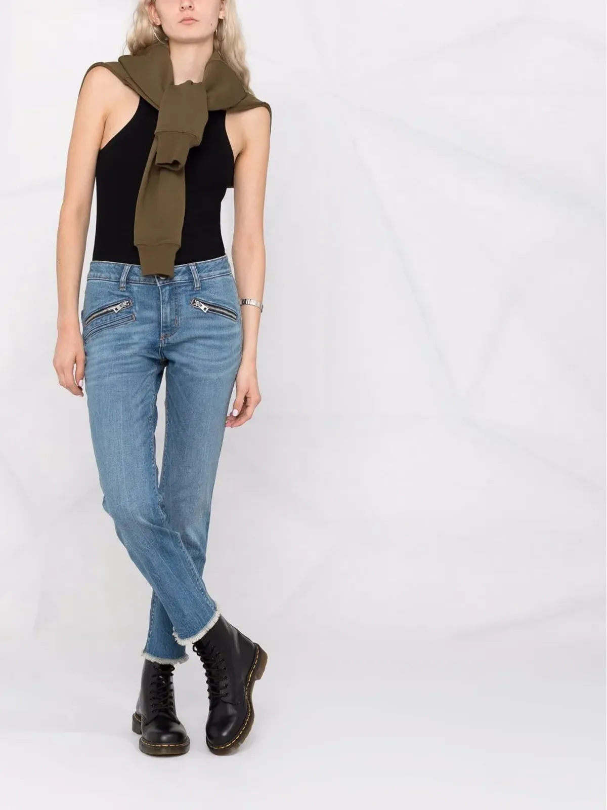 Zadig&Voltaire Ava スリムカット クロップドジーンズ - ブルー - 画像2