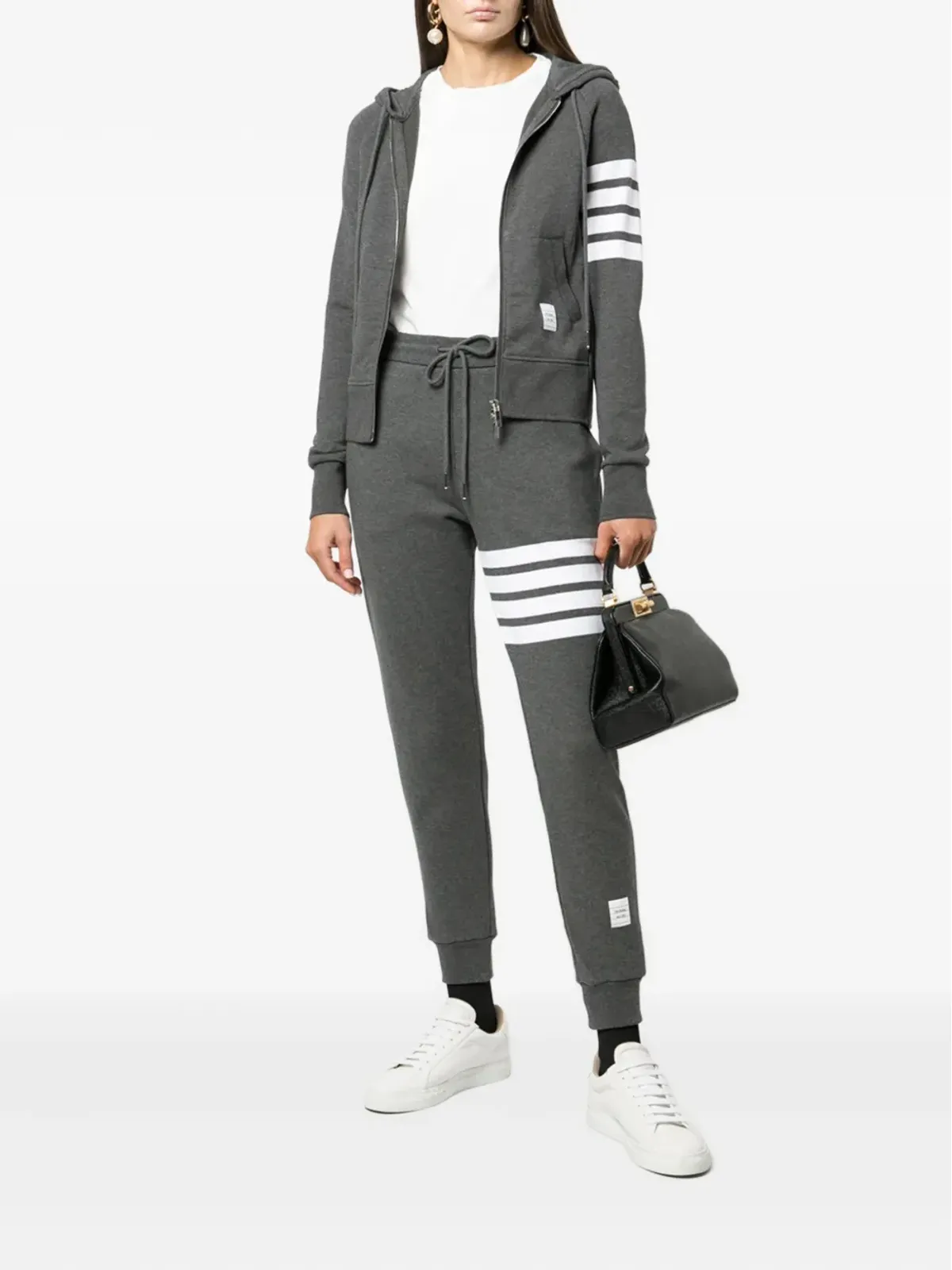 Thom Browne 4-Barストライプ ジップファスナー付きフーディ - 画像2