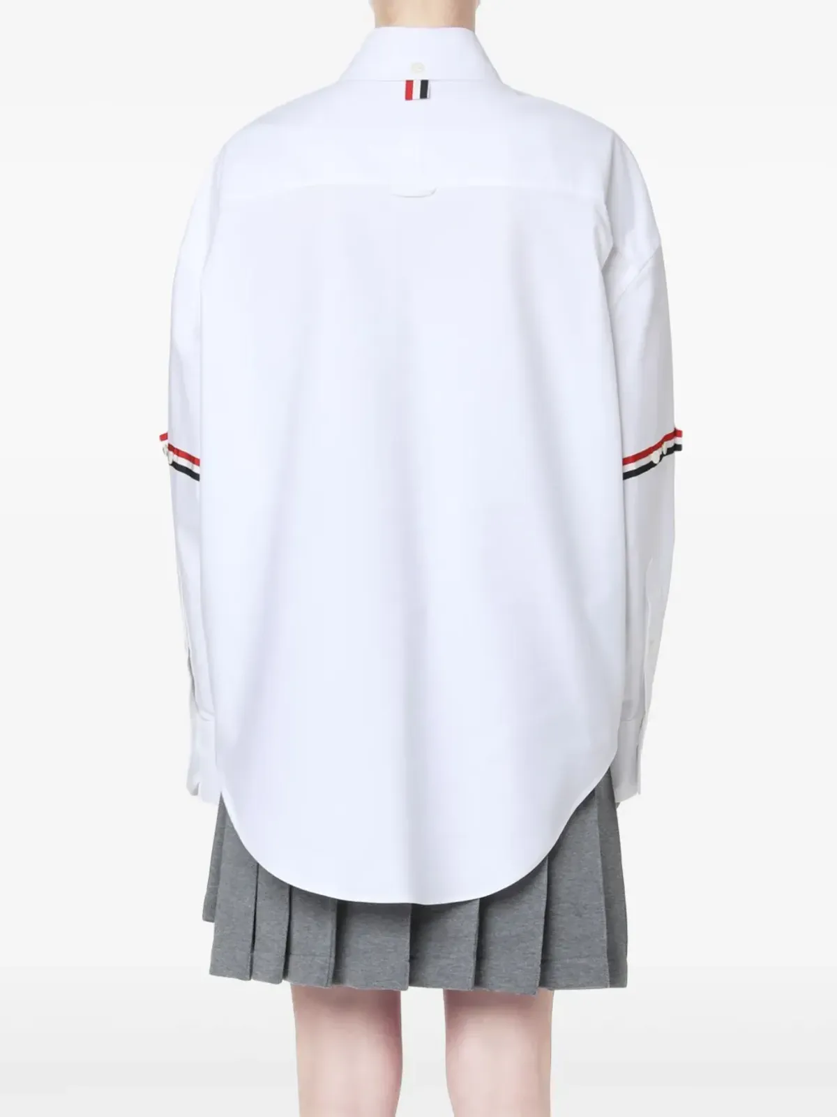 Thom Browne ボタンダウンカラー グログラン アームバンド シャツ - 画像4