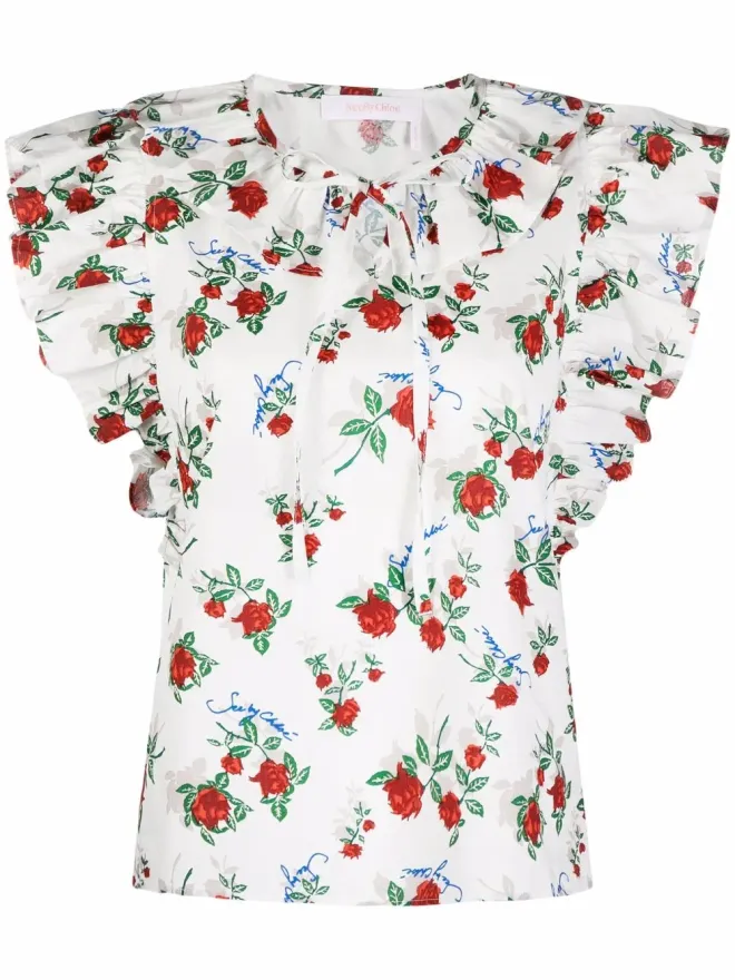 See by Chloé See by Chloé 花柄プリントフリルカラー ブラウスの商品画像