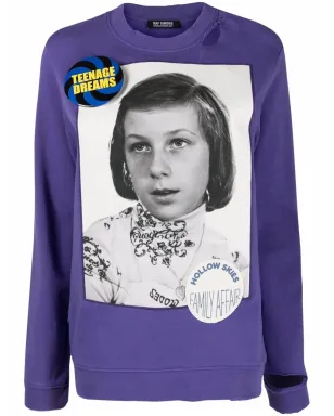 Raf Simons 紫色の写真プリントスウェットシャツ - サムネイル1