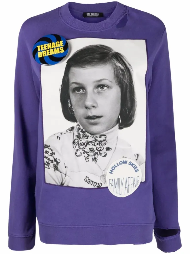 Raf Simons Raf Simons 紫色の写真プリントスウェットシャツの商品画像