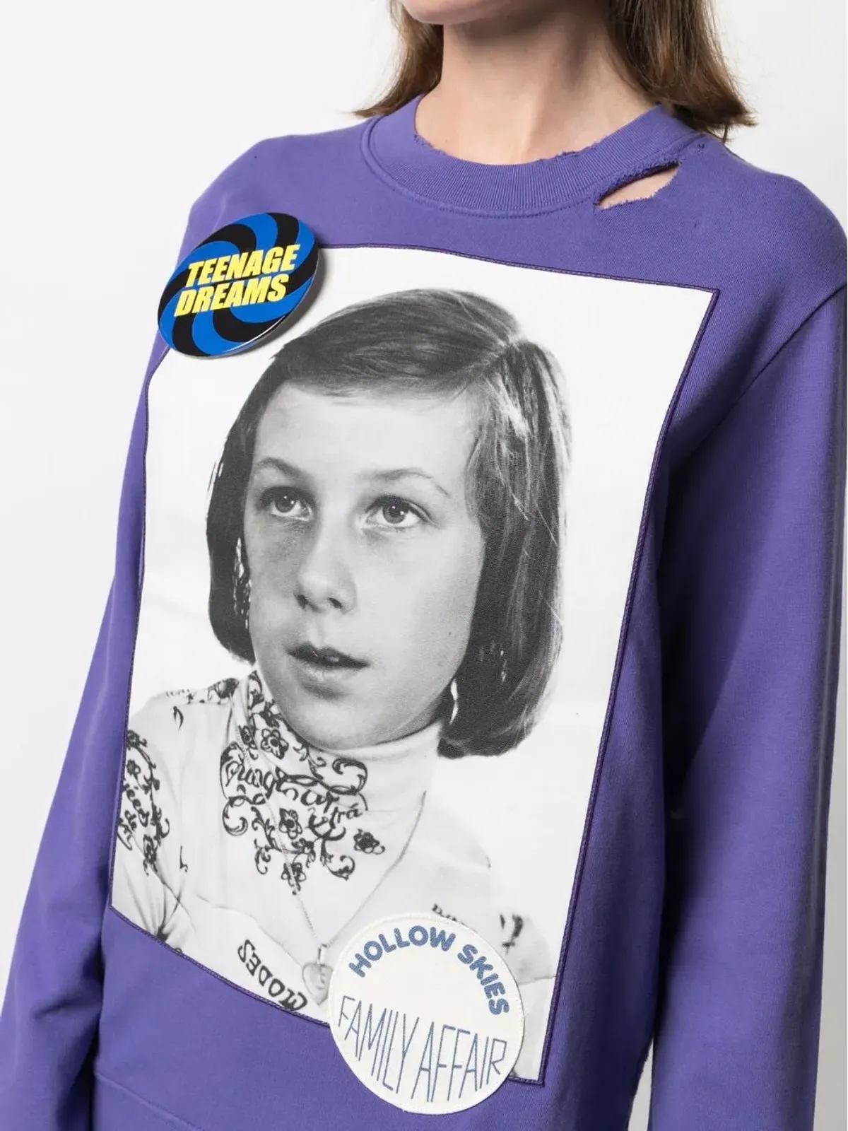 Raf Simons 紫色の写真プリントスウェットシャツ - 画像5
