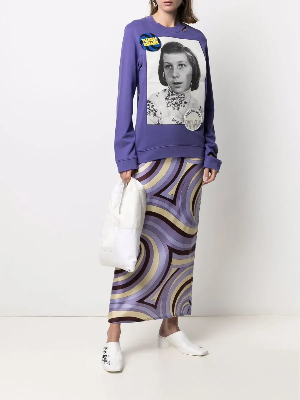 Raf Simons 紫色の写真プリントスウェットシャツ - 画像2