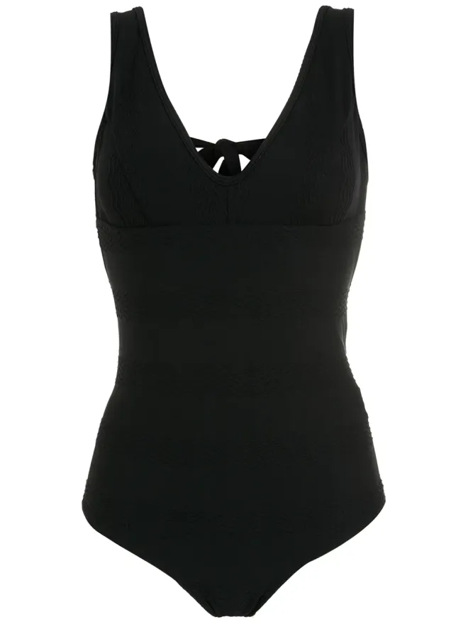 Amir Slama Amir Slama タイファスニング テクスチャード ワンピース水着の商品画像