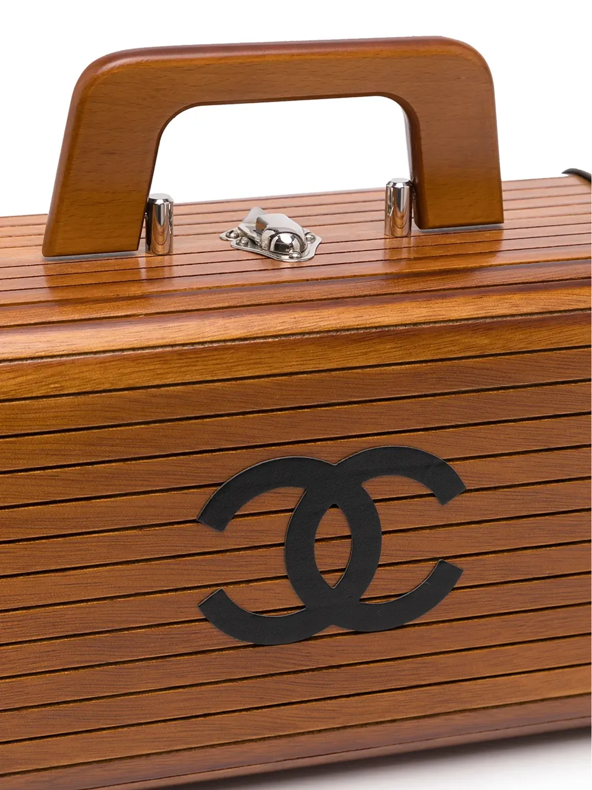 CHANEL Pre-Owned 1995 ロゴ 木製バッグ - ブラウン - 画像4