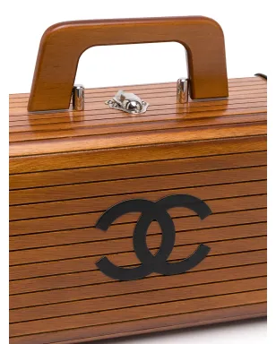 CHANEL Pre-Owned 1995 ロゴ 木製バッグ - ブラウン - サムネイル4