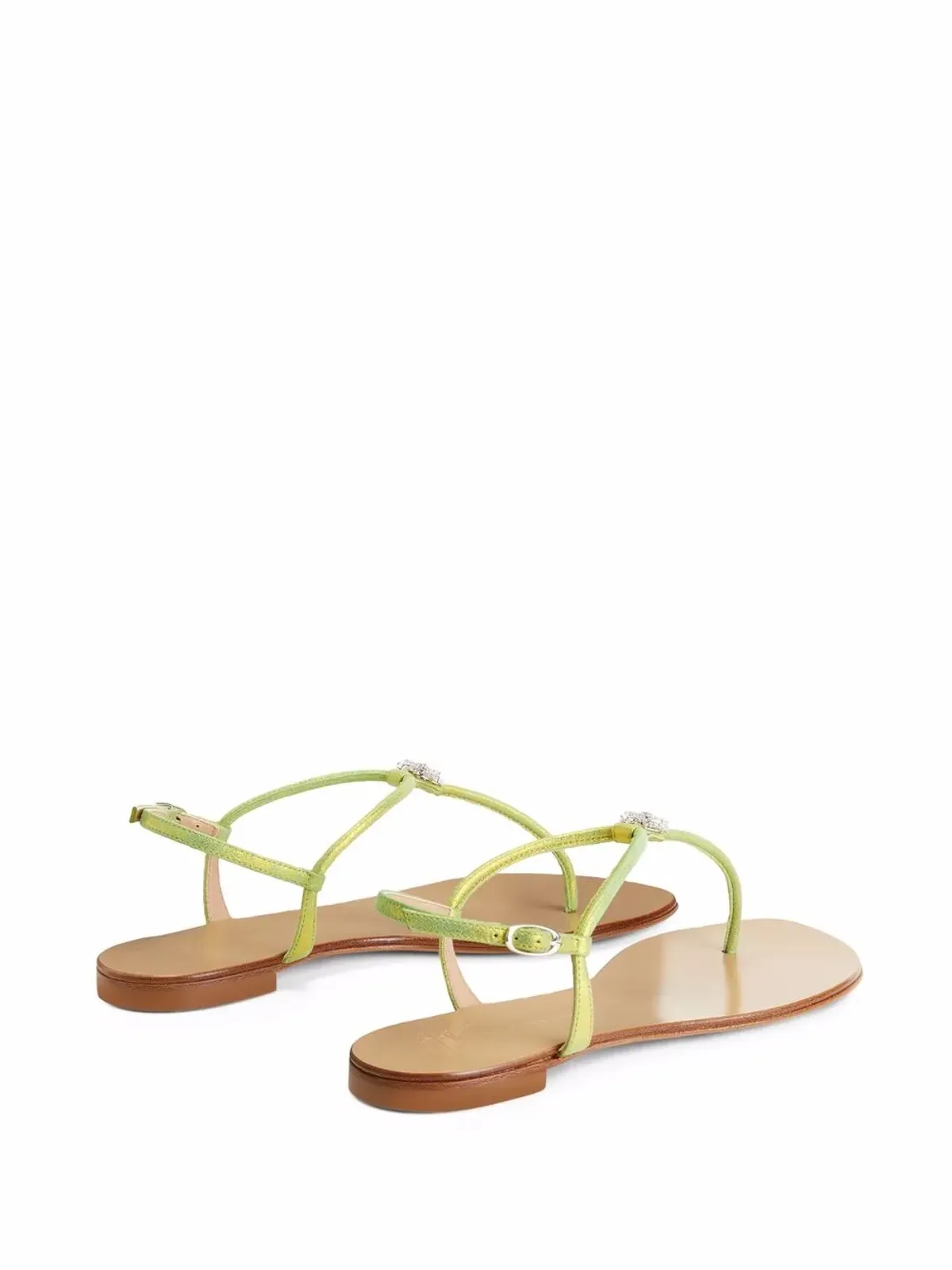 Giuseppe Zanotti ホリー クリスタル レザー フリップフロップ - 画像3