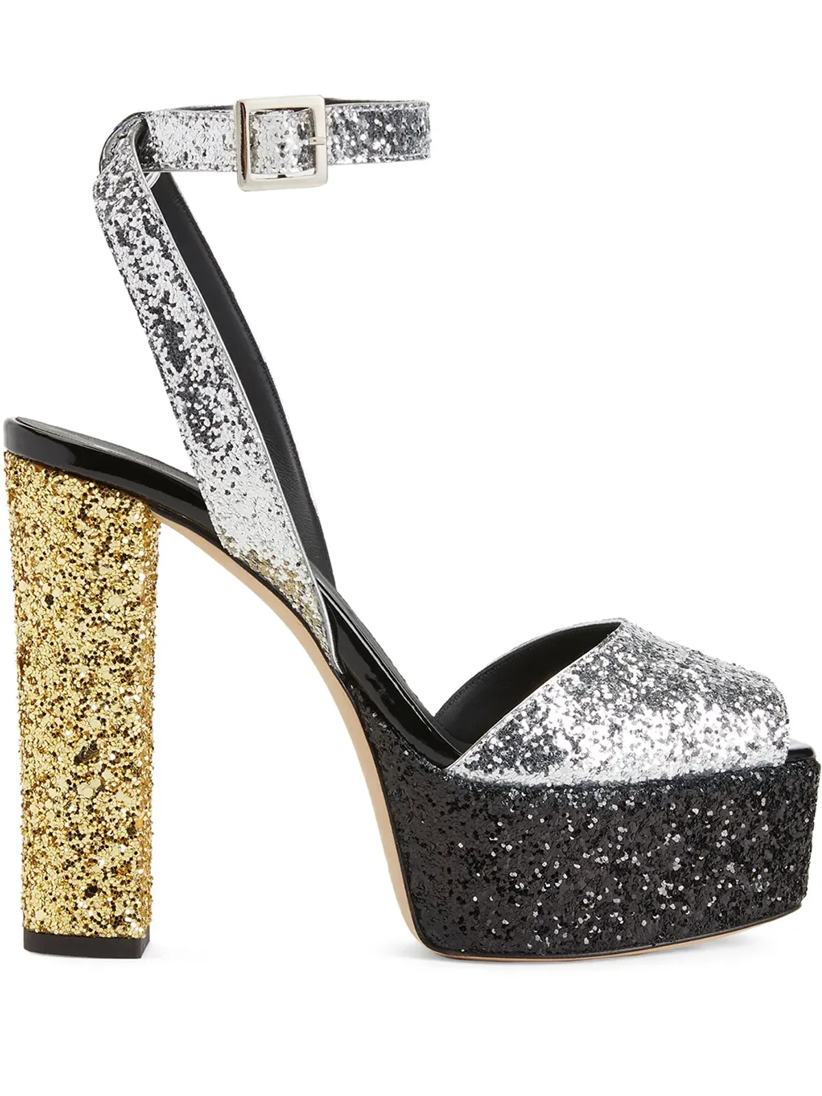 Giuseppe Zanotti ベティ グリッター プラットフォームソール サンダル - シルバー - 画像1