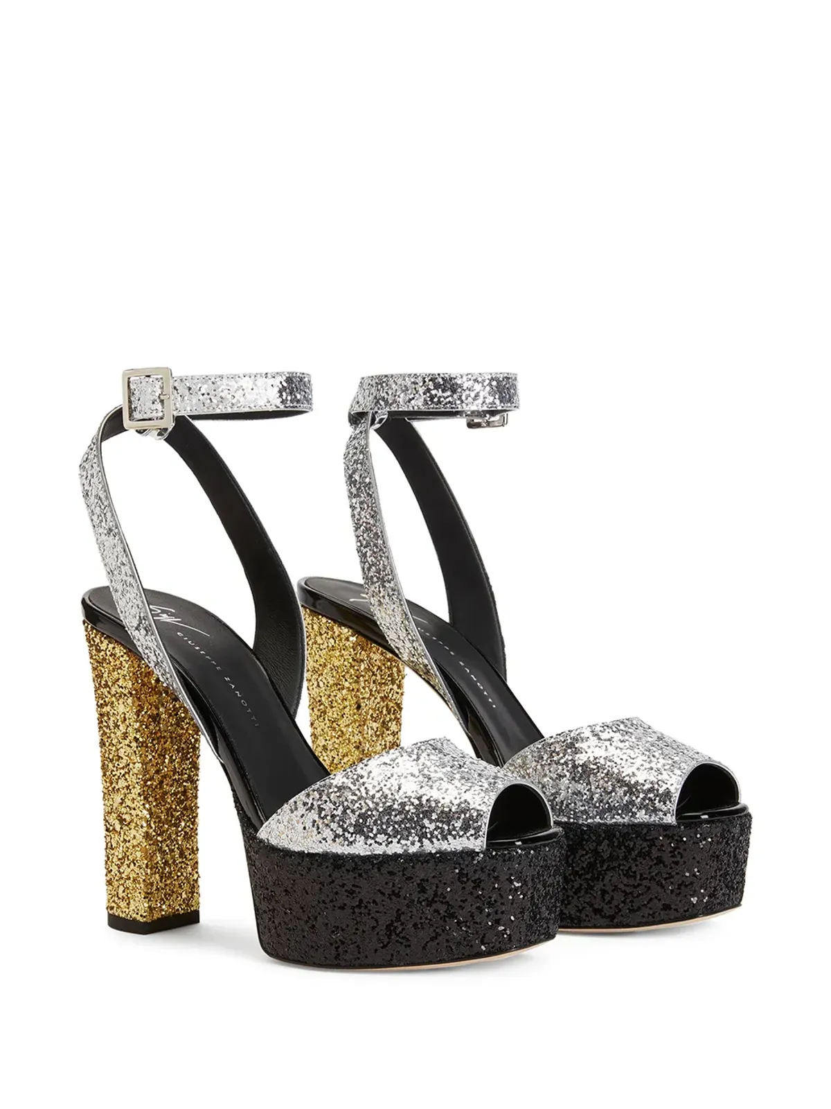 Giuseppe Zanotti ベティ グリッター プラットフォームソール サンダル - シルバー - 画像2