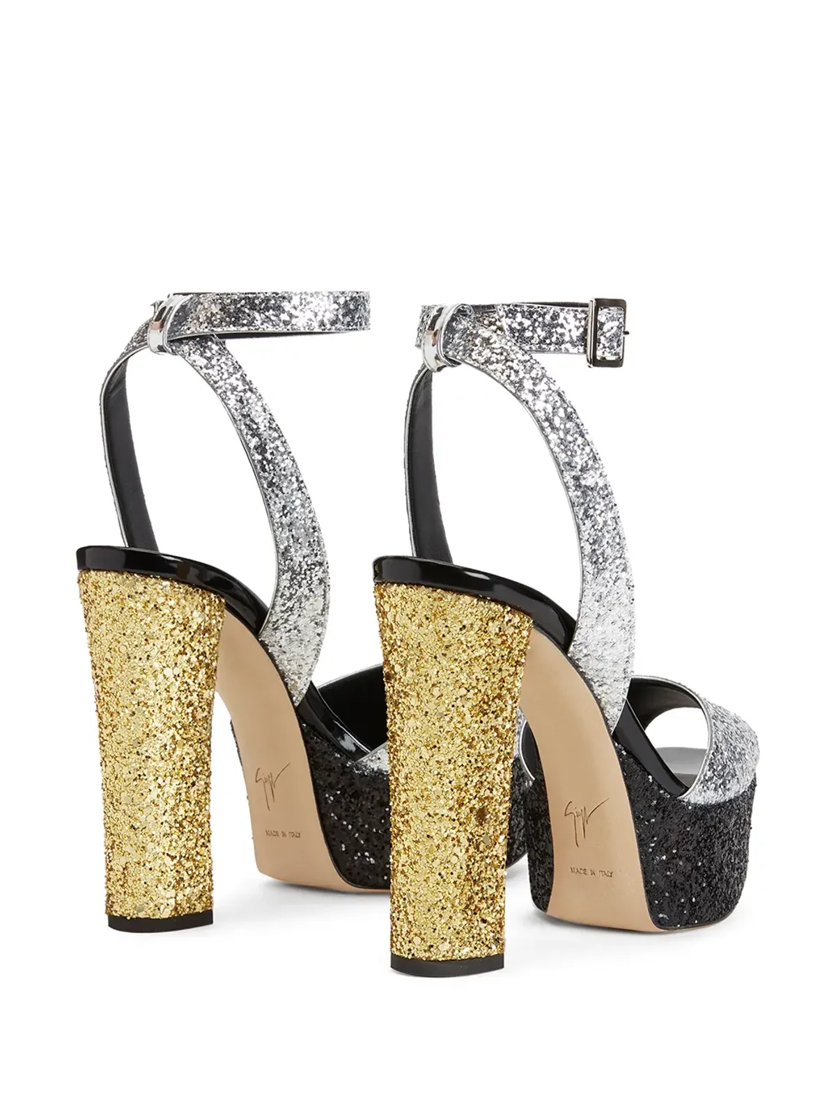 Giuseppe Zanotti ベティ グリッター プラットフォームソール サンダル - シルバー - 画像3