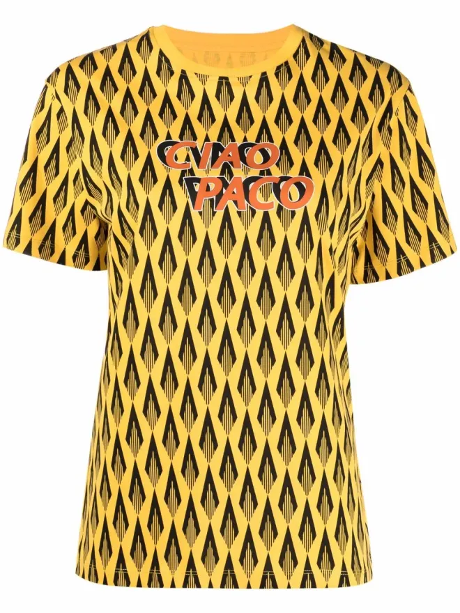 rabanne Rabanne Ciao Paco print T-shirt - Yellowの商品画像