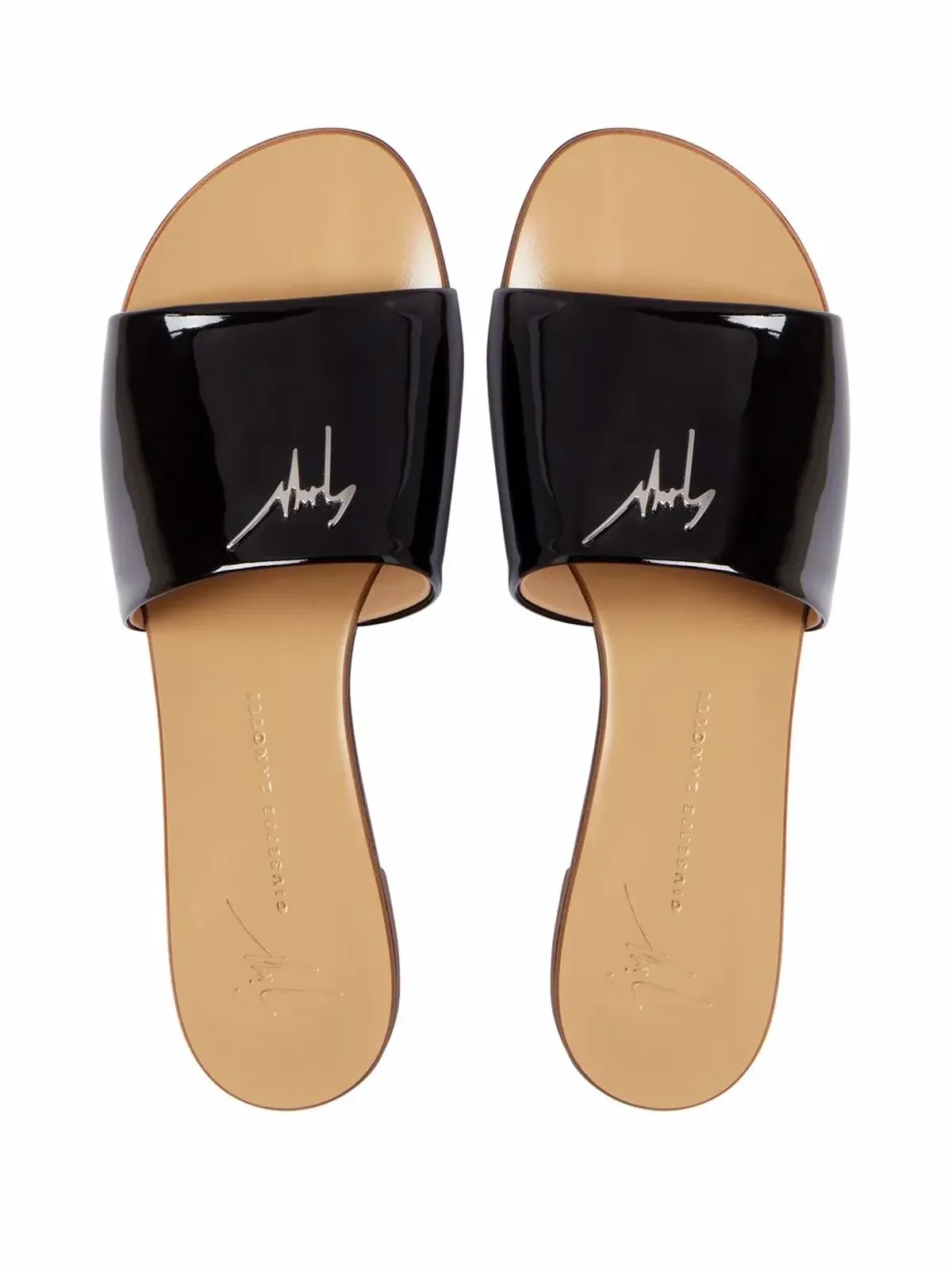 Giuseppe Zanotti シャーリー パテントエフェクト サンダル - ブラック - 画像4