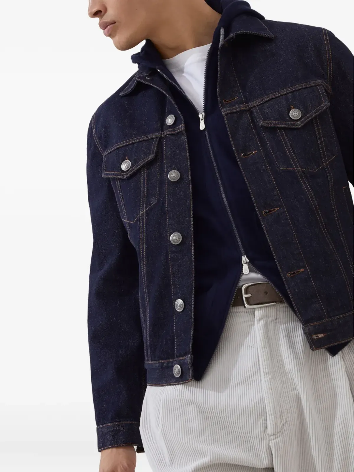 Brunello Cucinelli ドローコード付きジップアップカシミヤフーディ - 画像5
