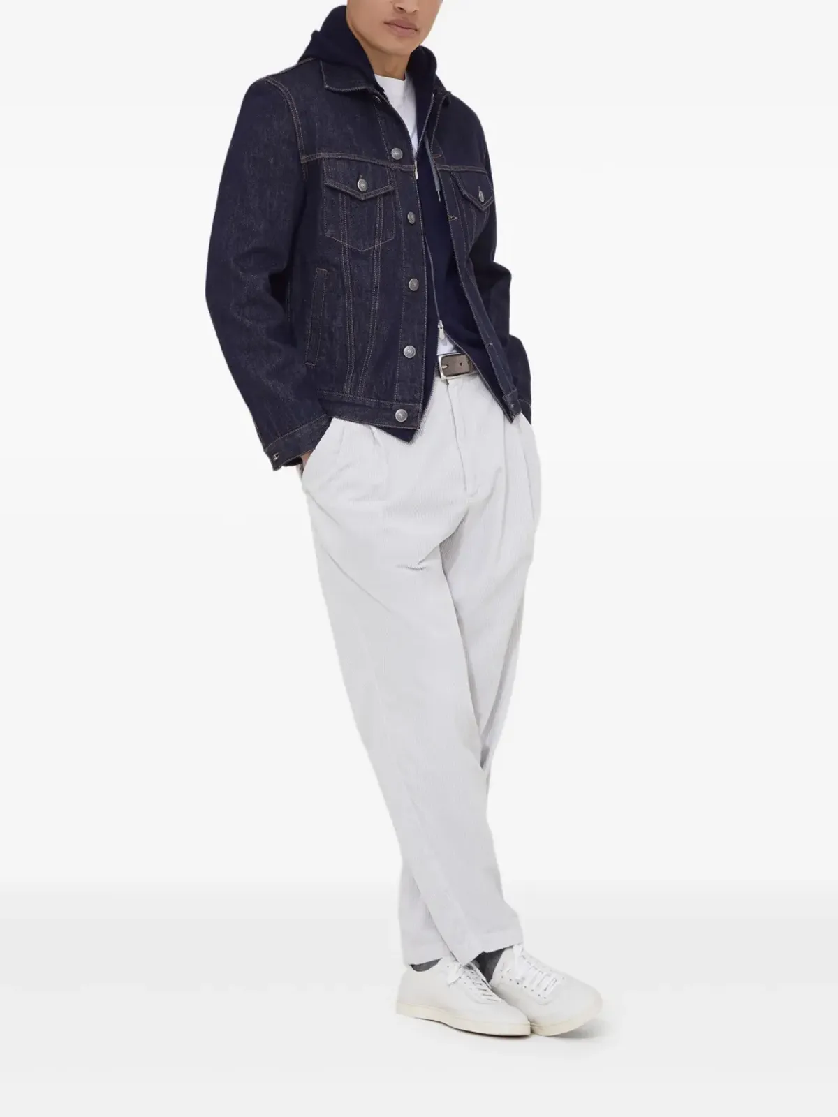 Brunello Cucinelli ドローコード付きジップアップカシミヤフーディ - 画像2