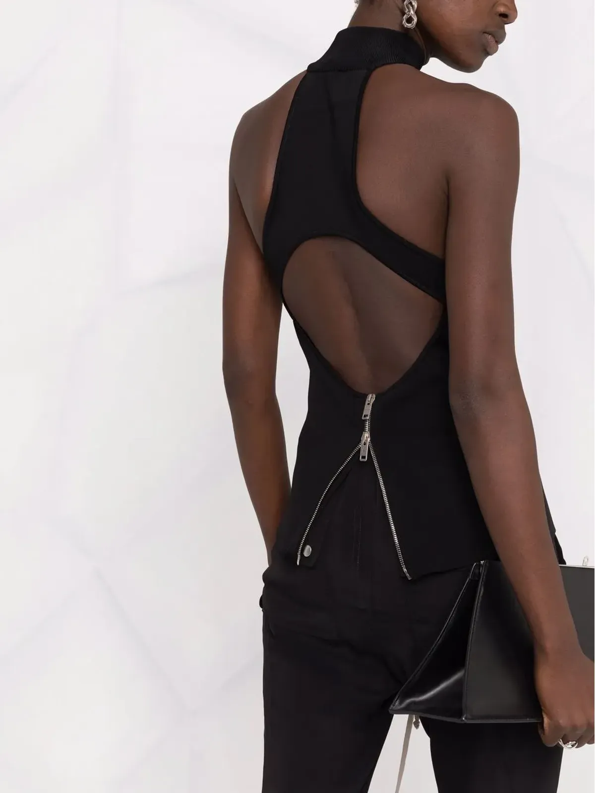 Givenchy ジップディテール ノースリーブトップ ブラック - 画像5