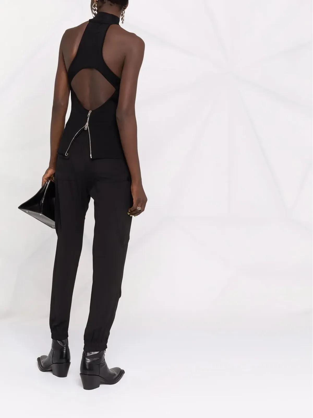 Givenchy ジップディテール ノースリーブトップ ブラック - 画像4