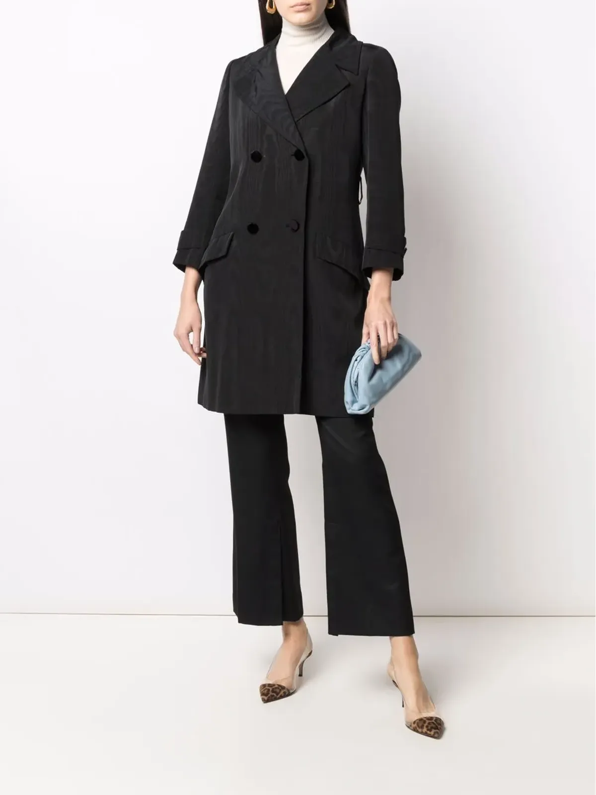 Christian Dior Pre-Owned 1970年代 ダブルブレスト トレンチコート - ブラック - 画像2