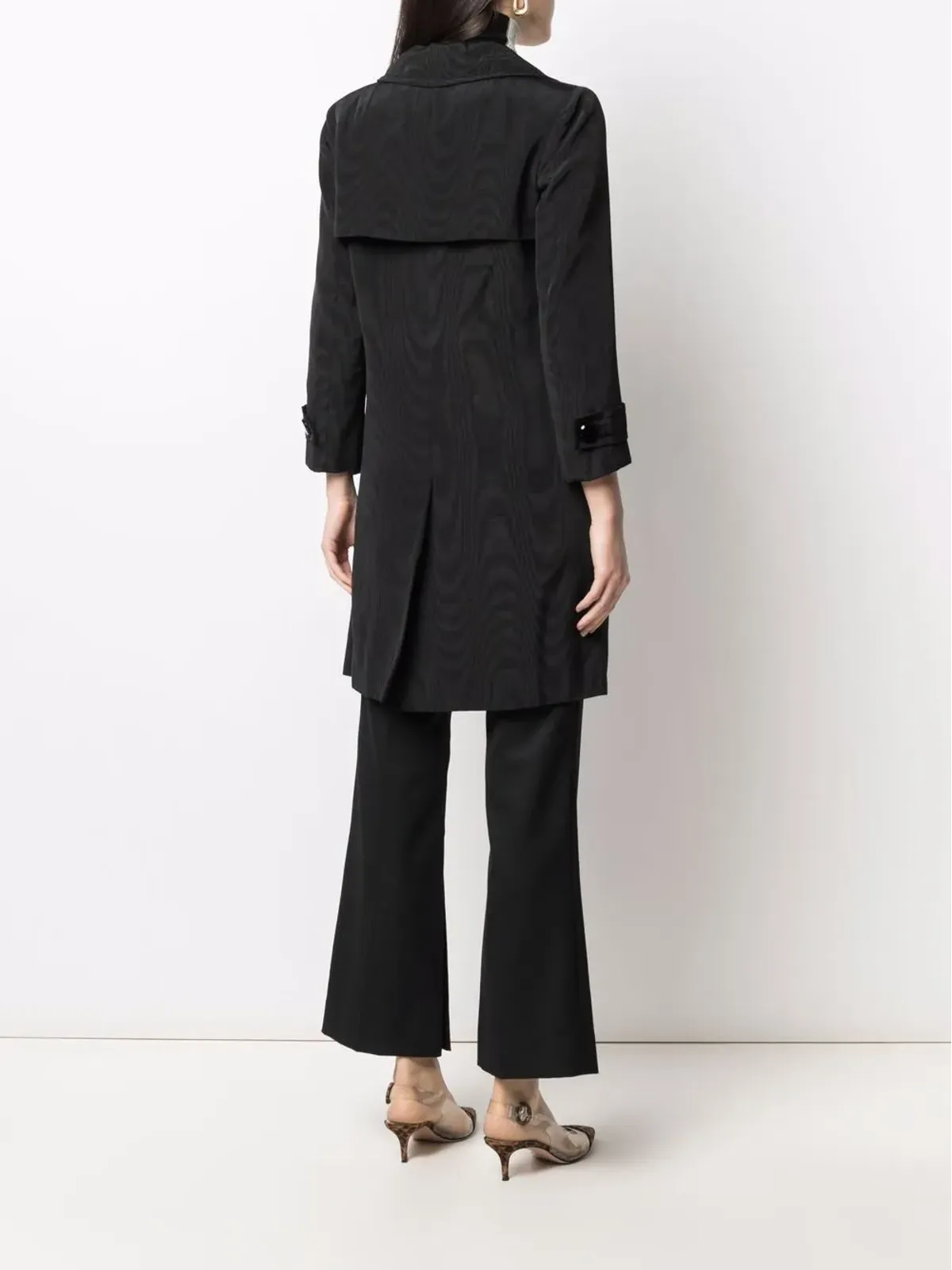 Christian Dior Pre-Owned 1970年代 ダブルブレスト トレンチコート - ブラック - 画像4