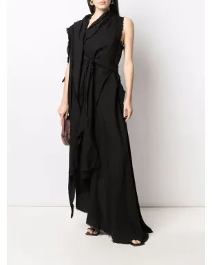 Yohji Yamamoto アシンメトリック ドレープ マキシドレス - サムネイル2