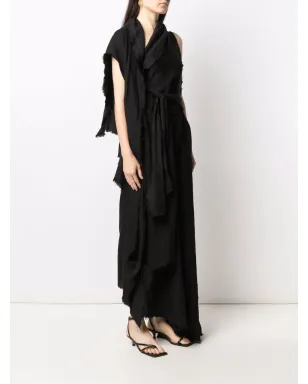 Yohji Yamamoto アシンメトリック ドレープ マキシドレス - サムネイル3