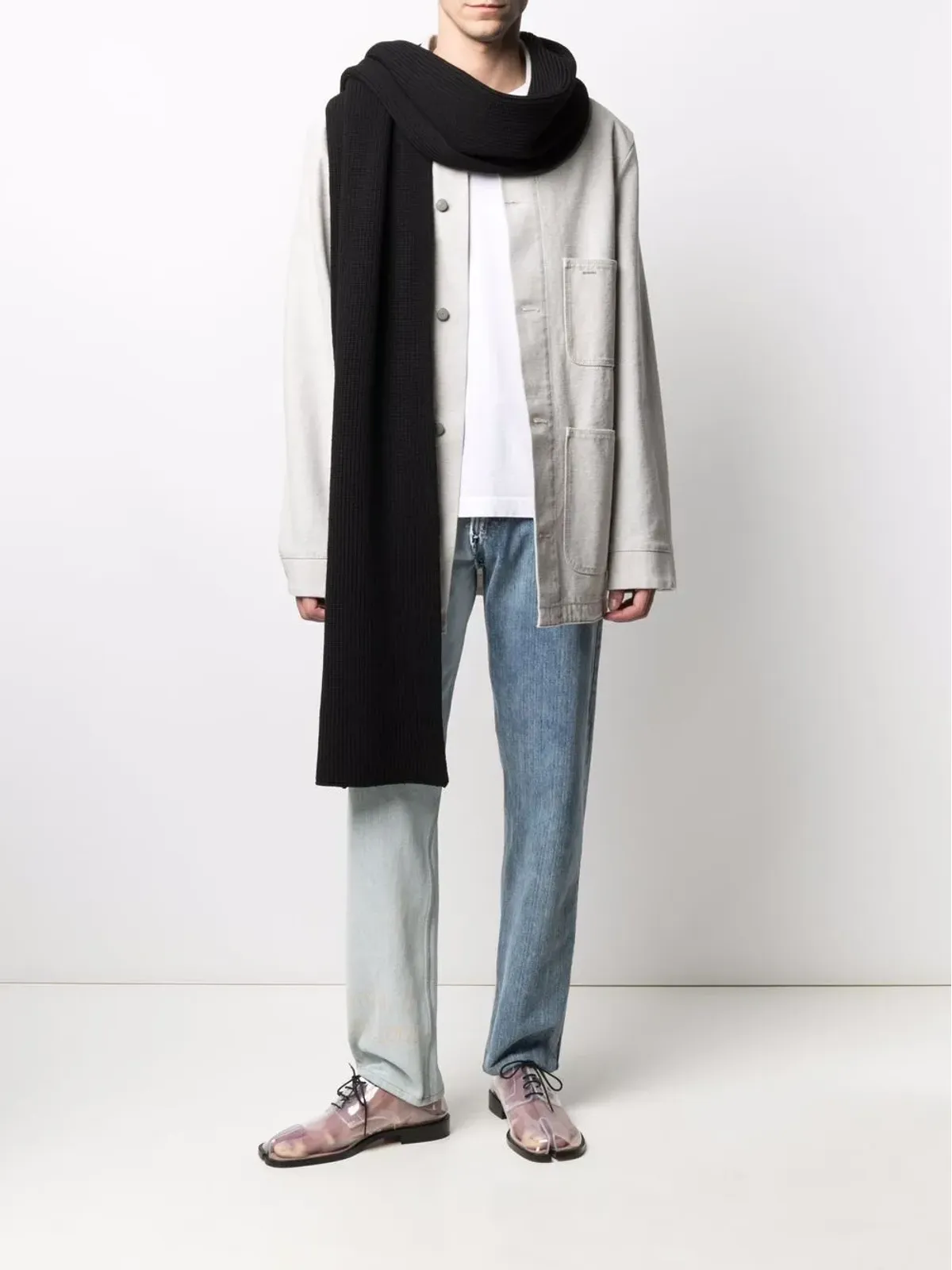 Maison Margiela 編み込みニットスカーフ - 画像2