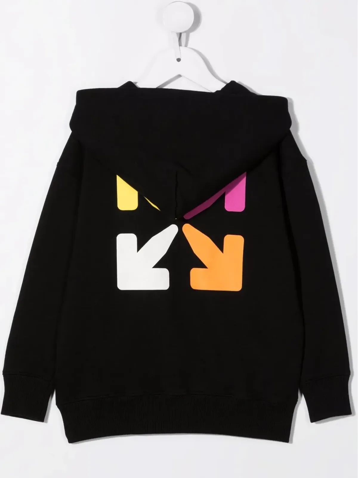Off-White Kids ロゴプリント ジップフーディー - ブラック - 画像2