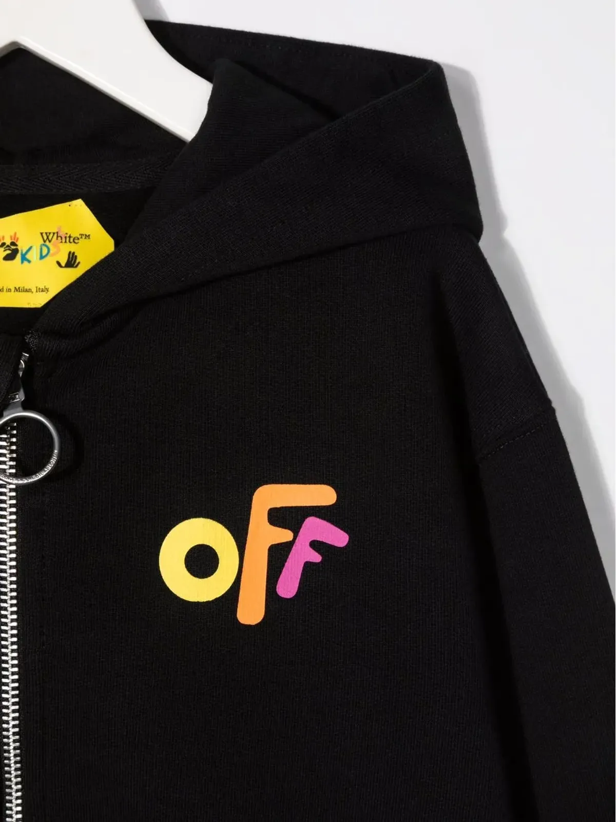 Off-White Kids ロゴプリント ジップフーディー - ブラック - 画像3