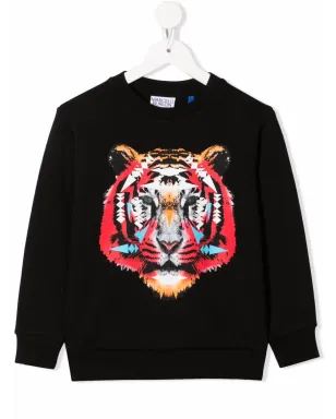 COUNTY OF MILAN KIDS 虎柄コットン スウェットシャツ - サムネイル1
