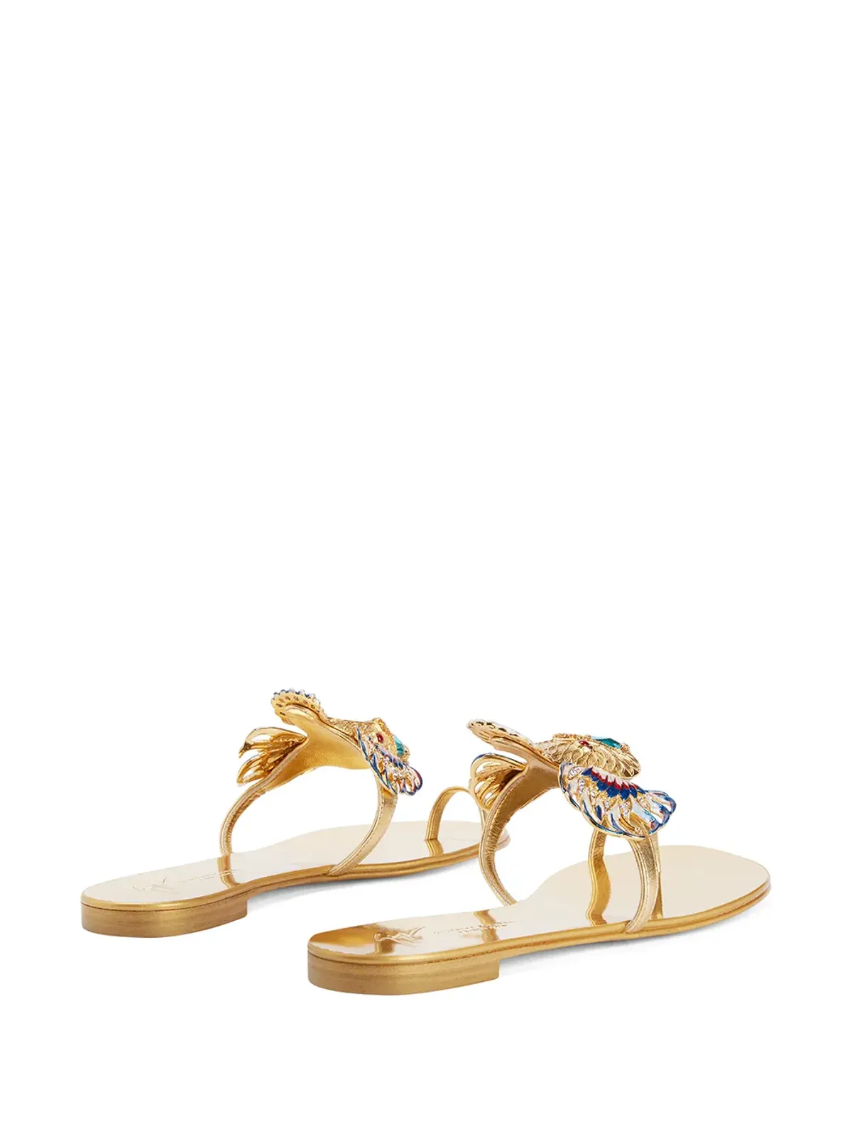 Giuseppe Zanotti スピピオット装飾メタリックサンダル - 画像3