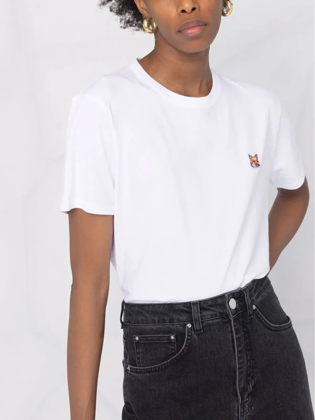 Maison Kitsuné Foxアップリケ付きコットンTシャツ - 画像5