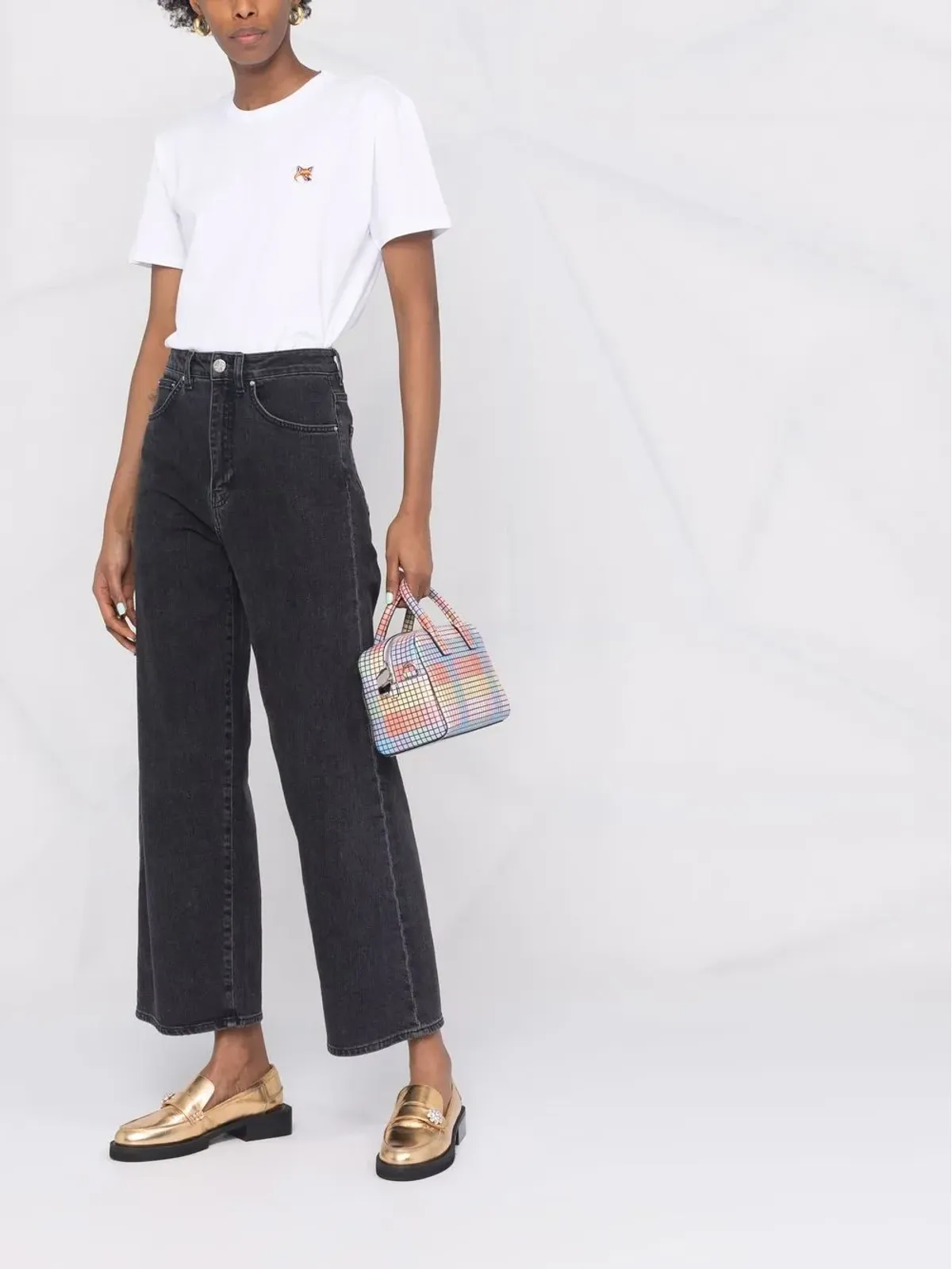 Maison Kitsuné Foxアップリケ付きコットンTシャツ - 画像2