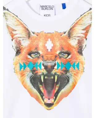 COUNTY OF MILAN KIDS カラカルプリント コットンTシャツ ホワイト - サムネイル3