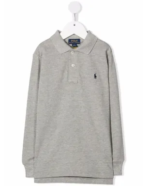 POLO RALPH LAUREN KIDS ポニー ロゴ長袖ポロトップ - グレー - サムネイル1