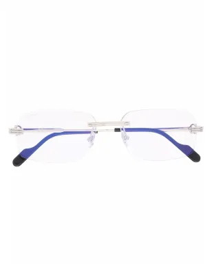 Cartier Eyewear ナロー・スクエアフレーム眼鏡 - シルバー - サムネイル1