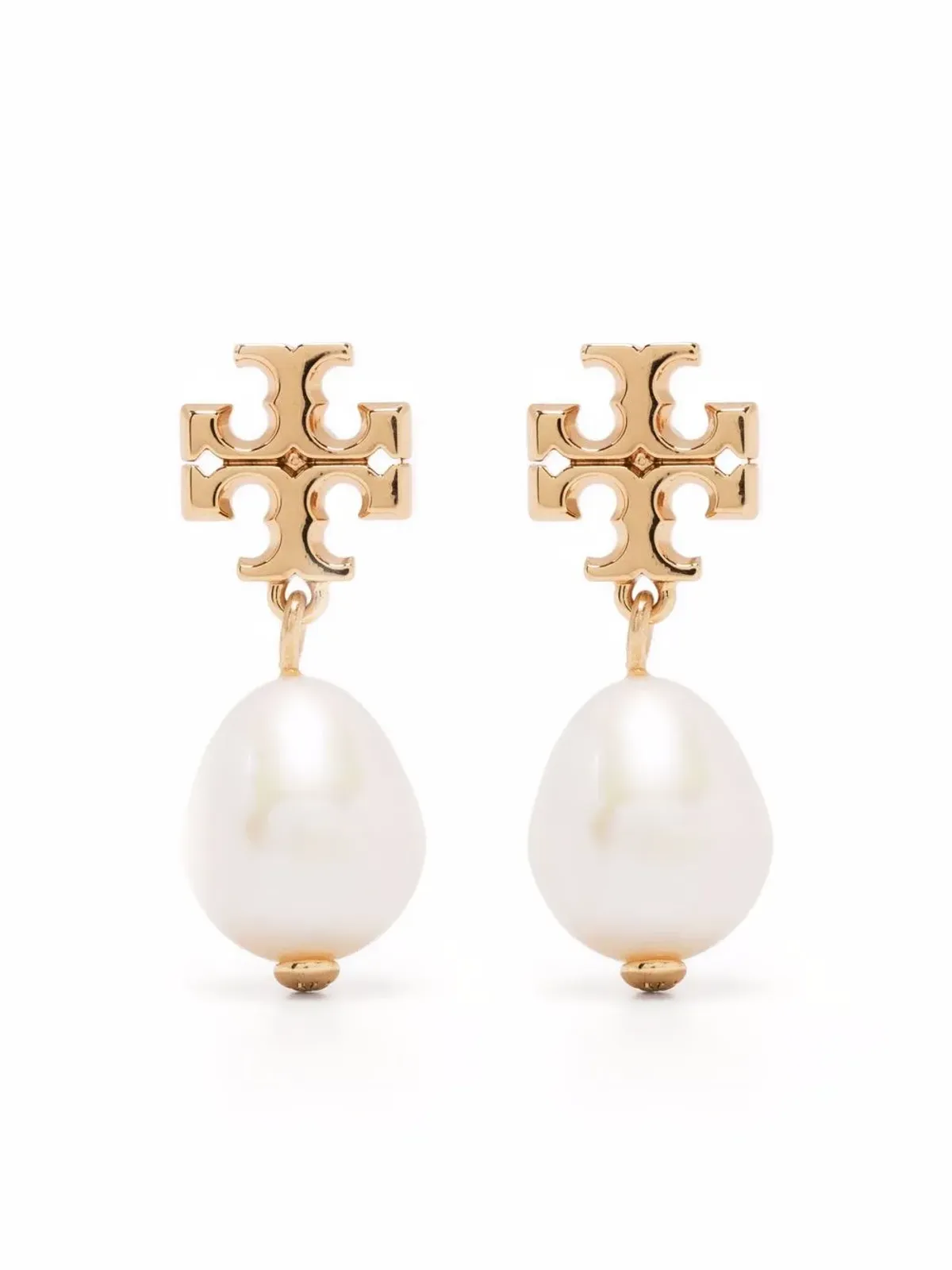 Tory Burch Kira パール ダブルフープ イヤリング - ゴールド - 画像1